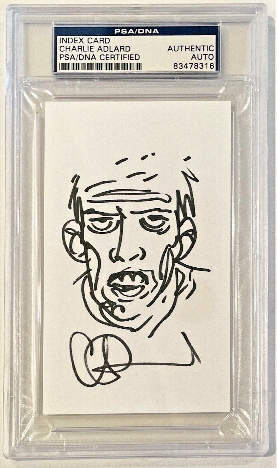 Charlie Adlard Signed Original Sketch THE WALKING DEAD 3x5 Index Card PSA/DNA
