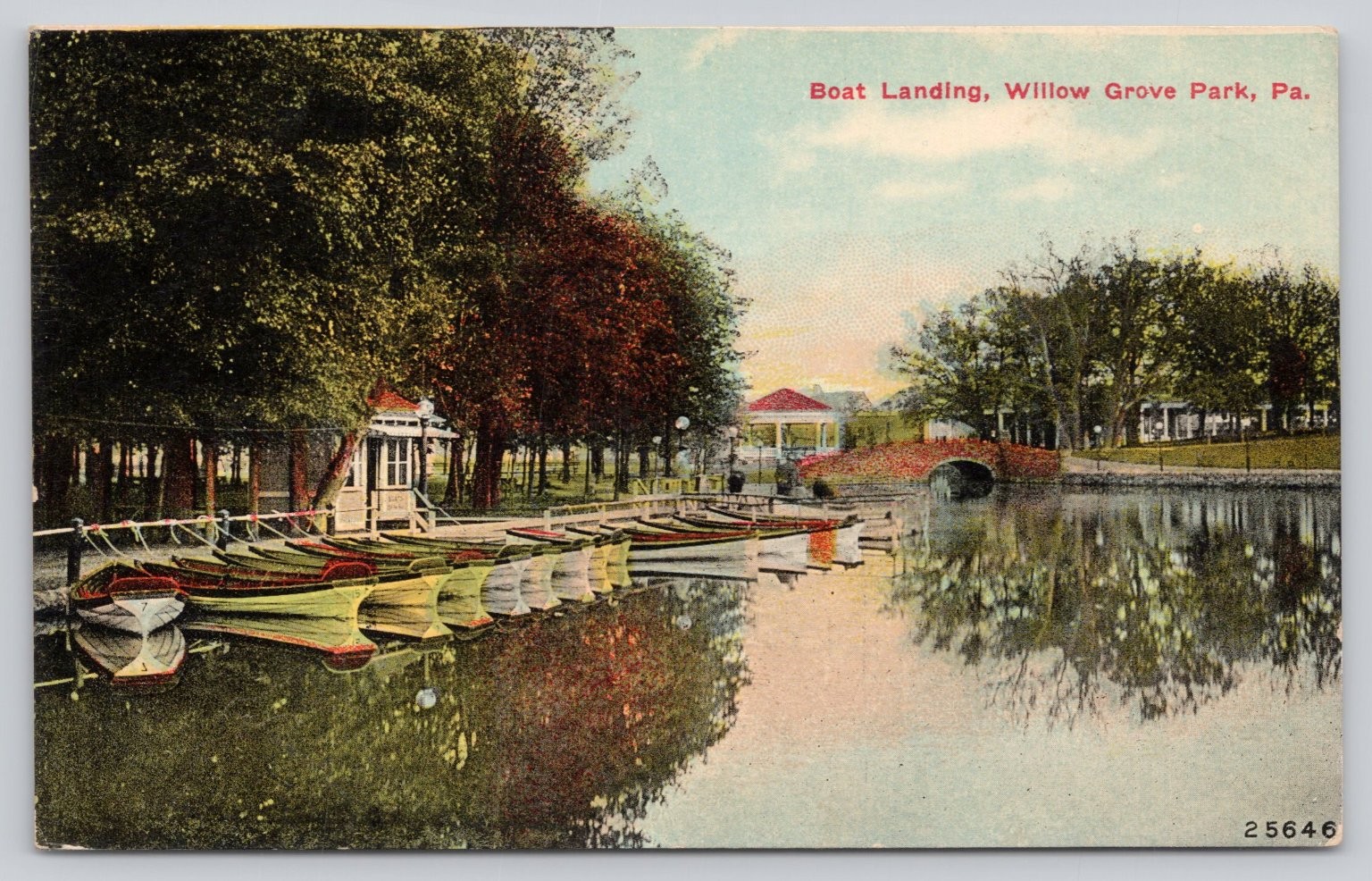 Willow Grove Park PA Boat Landing Vintage Postcard Early 1900s Pennsylvania Willow Grove Park PA Boat Landing Vintage Postcard Early 1900s Pennsylvania