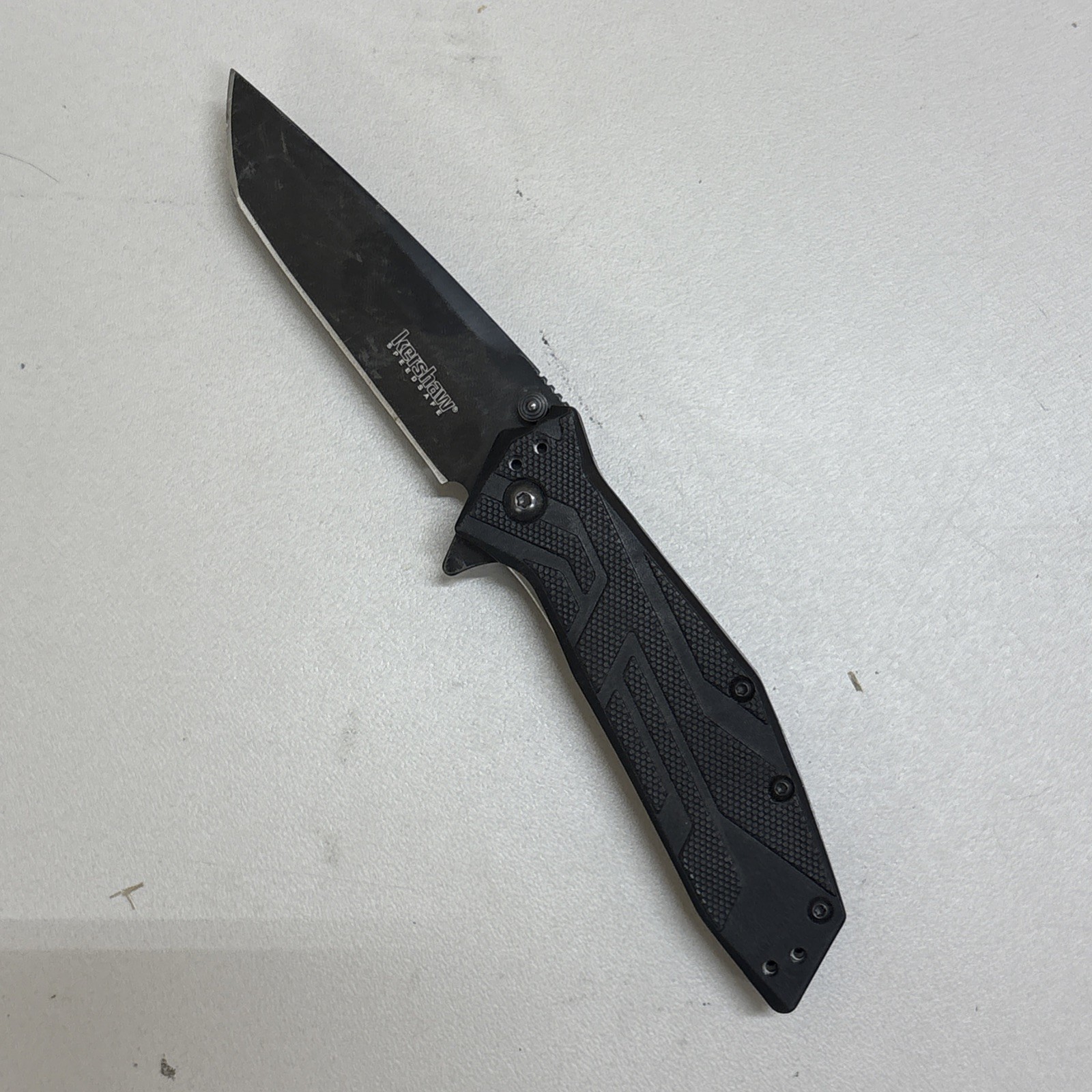 Kershaw Brawler 1990 Linerlock Tanto Blade Black Folding Pocket Knife (429)
