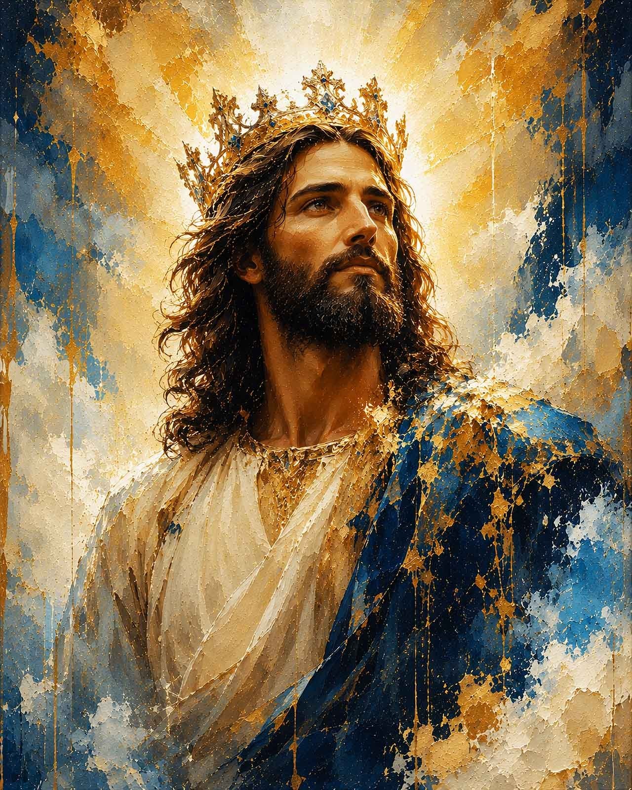 Jesus Christ Crowned in Glory Canvas Print 8x10 Wall Art Christian Decor