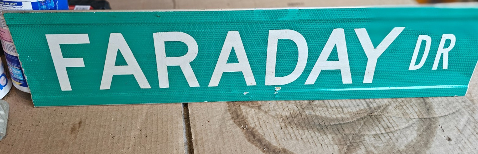 Vintage FARADAY  Gas Oil  Relective St Louis Co Metal Road Street Sign 30\