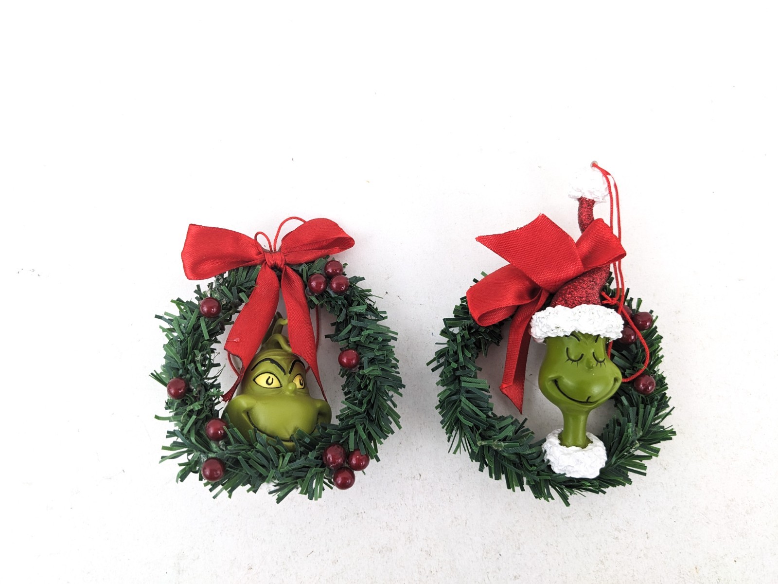 Department Dept 56 The Grinch Head Wreath Ornament Lot 2009-10