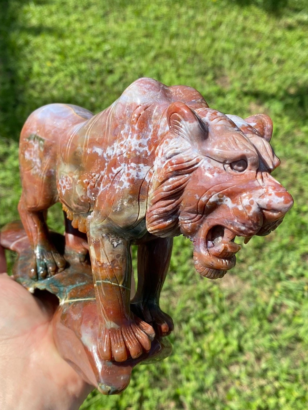 Extra HQ Hand Carved Ocean Jasper Tiger Extra HQ Hand Carved Ocean Jasper Tiger
