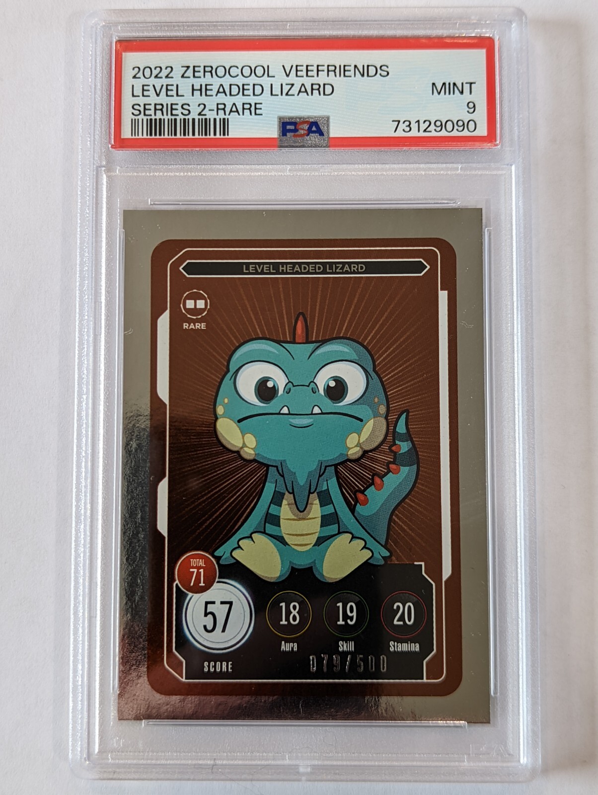 Level Headed Lizard VeeFriends Compete Collect Series 2 Rare /500 PSA 9 Mint