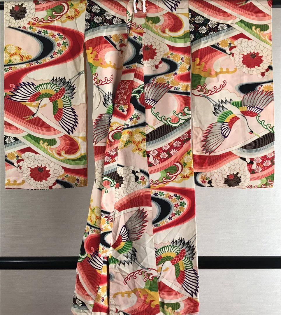 Japanese Antique Children's First Wear Kimono Visit Showa Retro