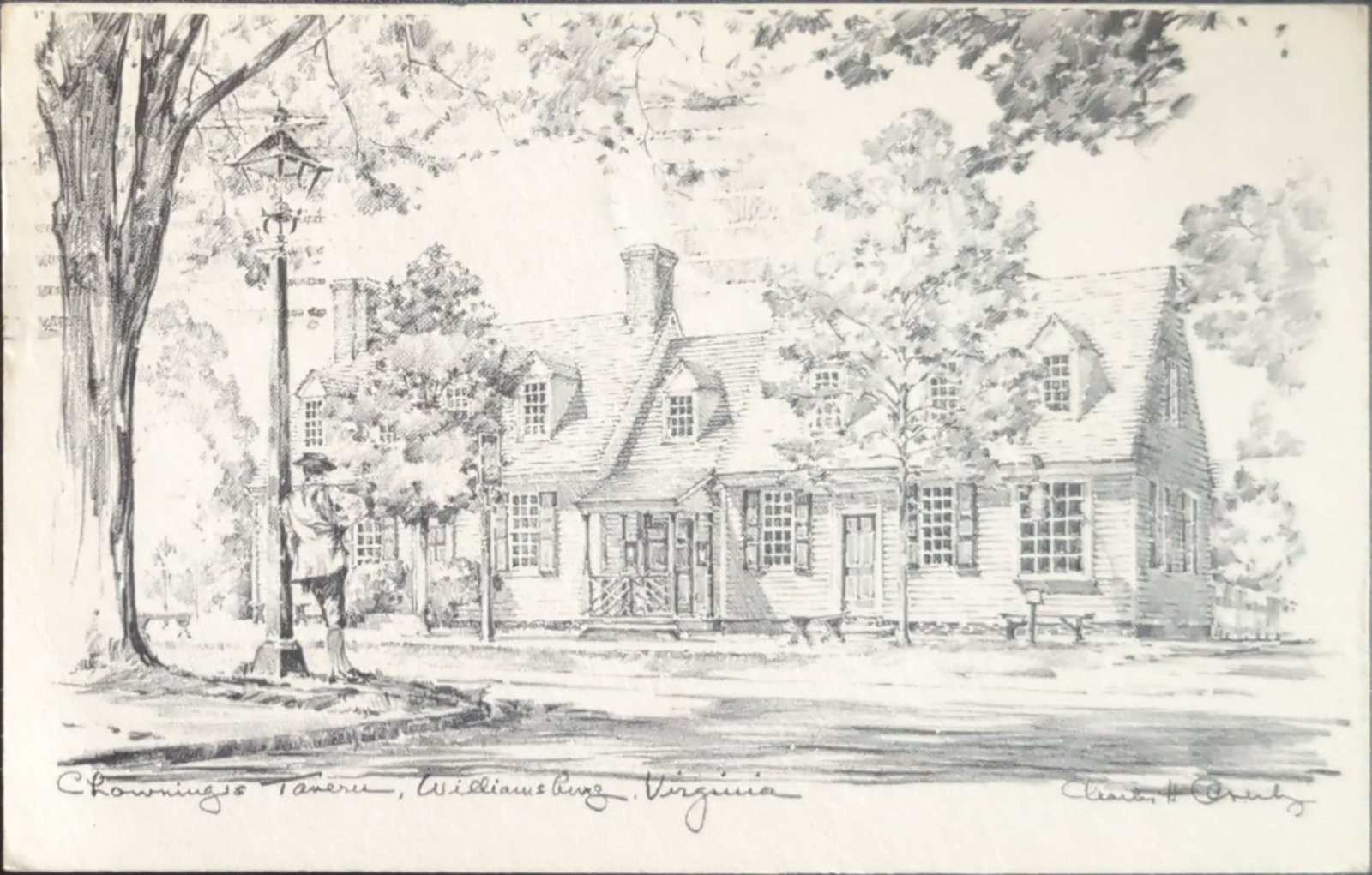 Chowning\'s Tavern Williamsburg Virginia Postcard 1960s Postmarked Chowning\'s Tavern Williamsburg Virginia Postcard 1960s Postmarked
