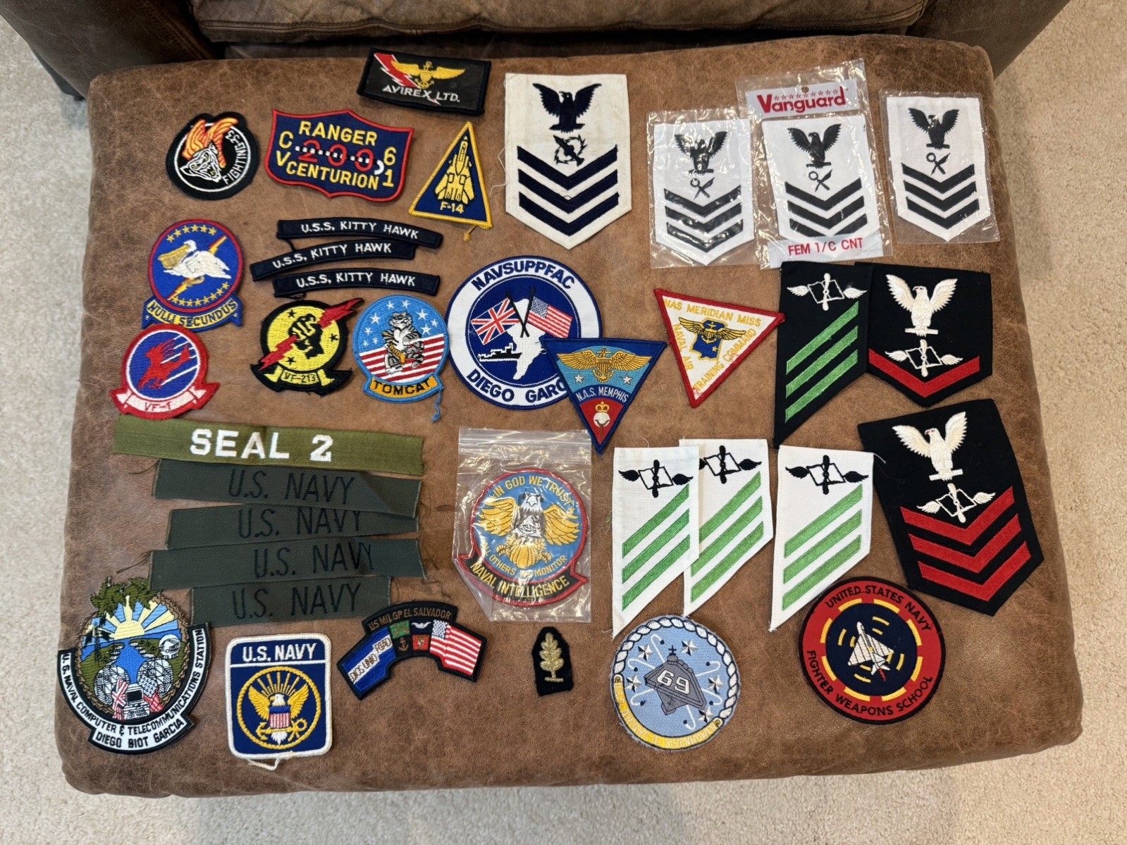 US Navy Rank, Ship, Squadron Patches Lot