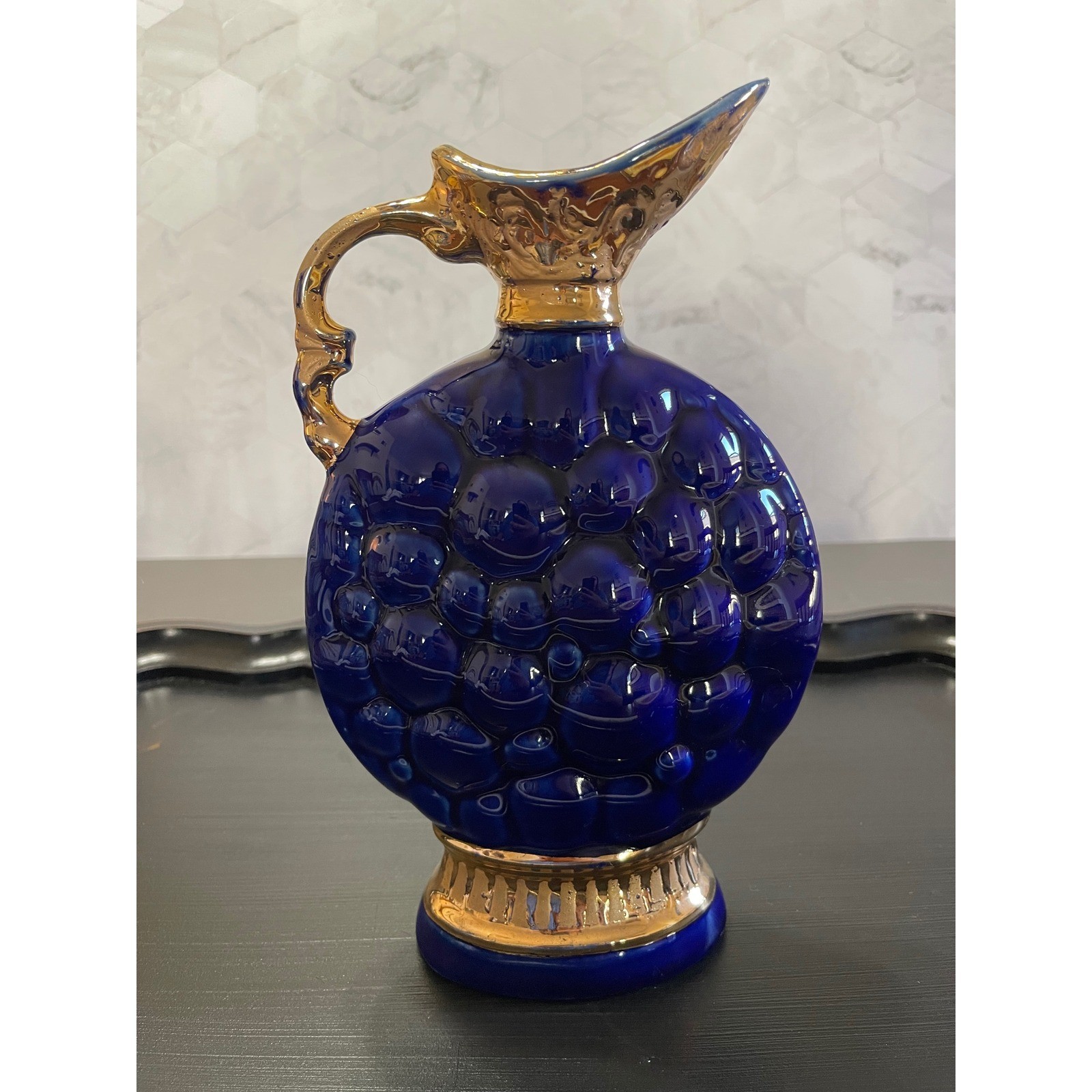 Vintage 1963 Jim Beam Cobalt Blue Regal China Grape Decanter C Miller 145 Bottle
