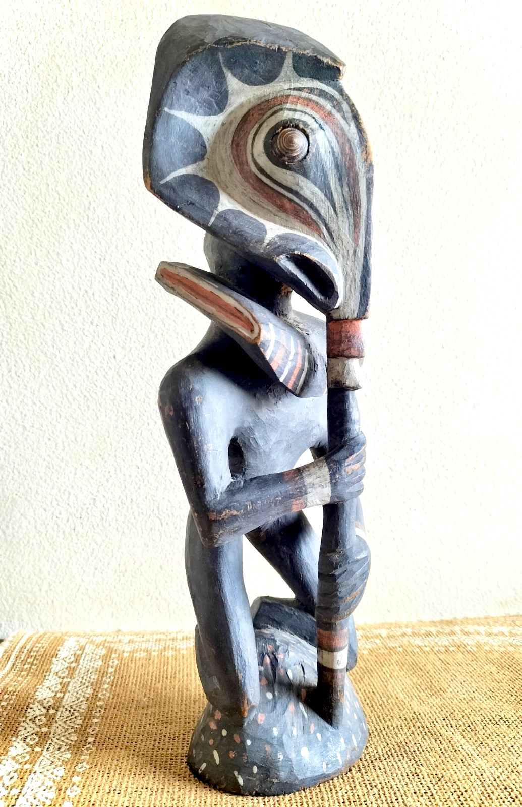 Vintage ancestral spirit figure from Sepik River region of Papua New Guinea 