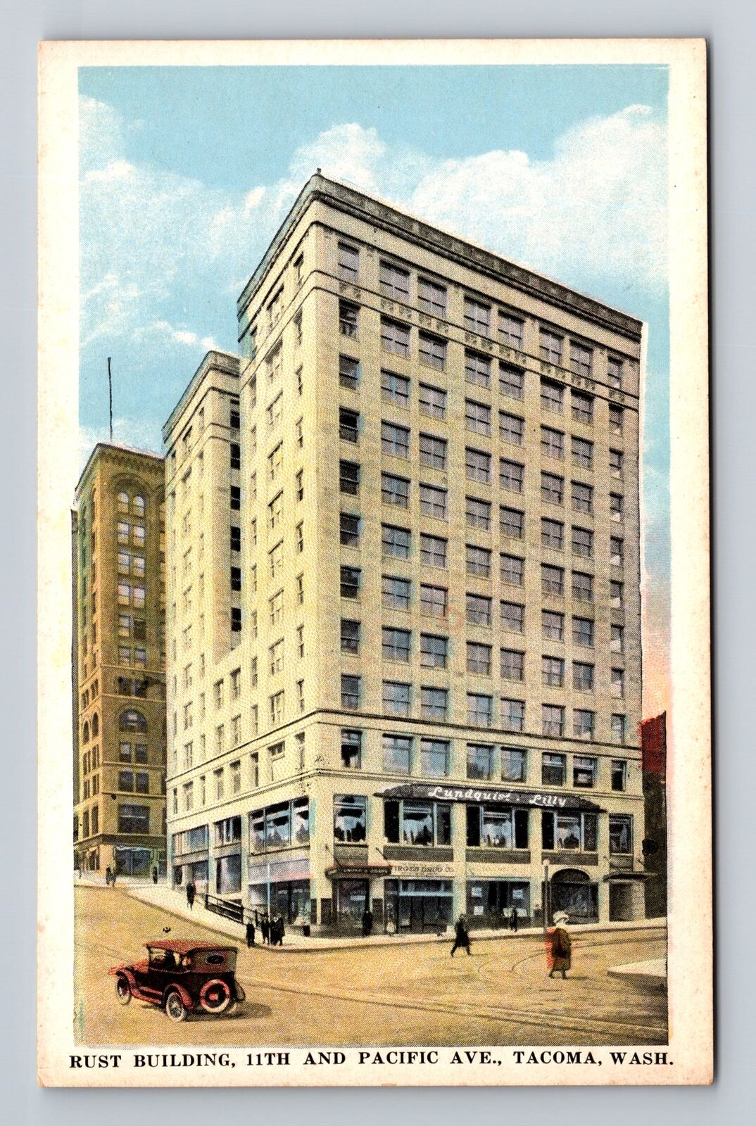 Tacoma WA- Washington, Rust Building, Advertisement, Antique, Vintage Postcard