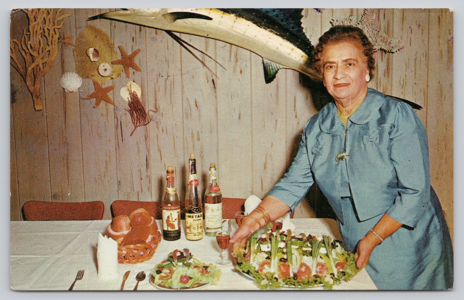 Mama Pappas Tarpon Springs FL Restaurant Postcard 1971 Louis Pappas Mama Pappas Tarpon Springs FL Restaurant Postcard 1971 Louis Pappas