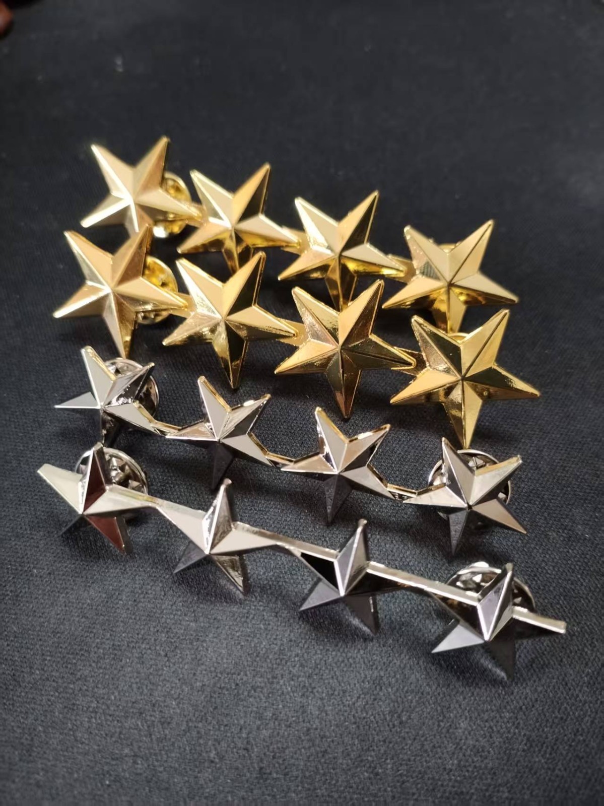 2 Pair Military Officers 4 Stars Rank insignia Badge Pin Shoulder Collar Badge