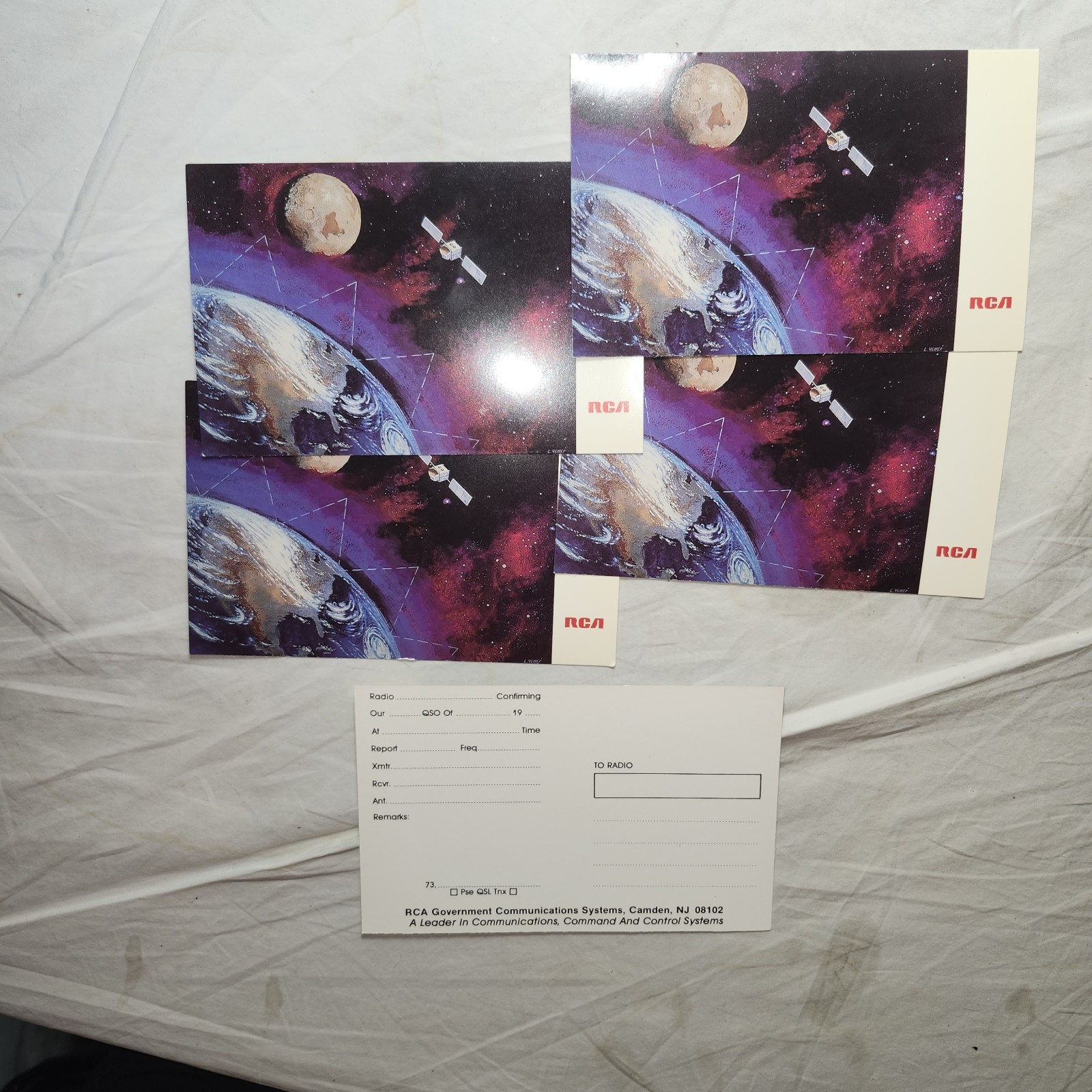 Lot of 5 Vintage 1970\'s RCA Ham Radio QSL Cards, Not Used Lot of 5 Vintage 1970\'s RCA Ham Radio QSL Cards, Not Used