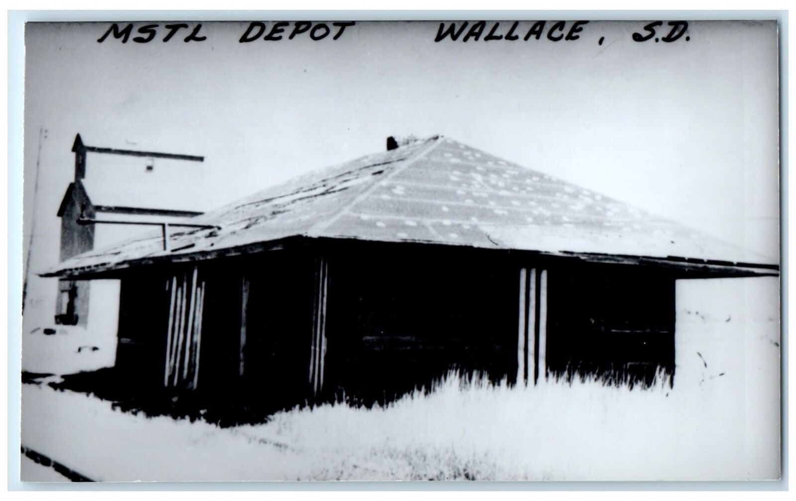 c1960 MSTL Depot Wallace South Dakota SD Train Depot Station RPPC Photo Postcard c1960 MSTL Depot Wallace South Dakota SD Train Depot Station RPPC Photo Postcard