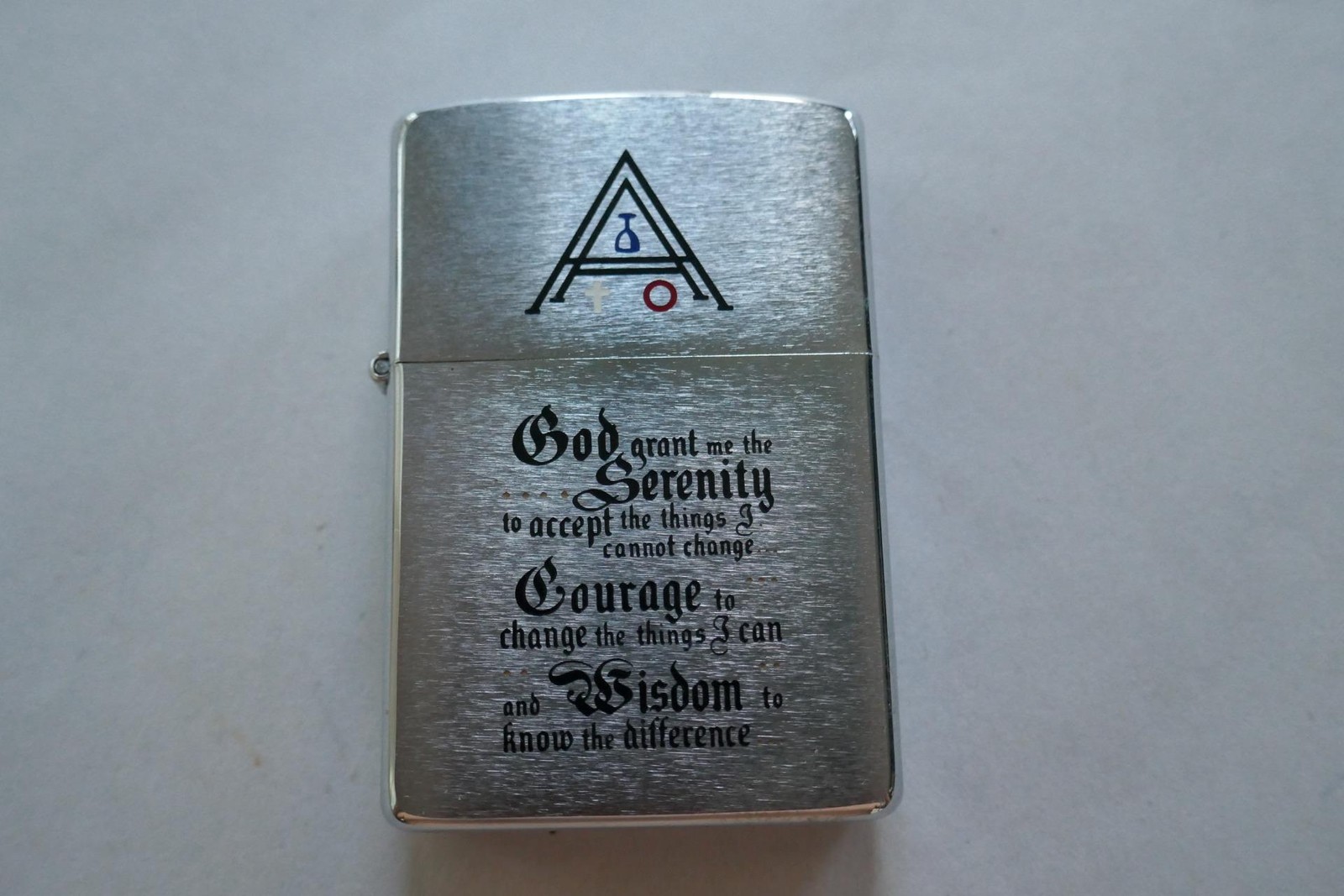 Vintage Zippo Lighter Alcoholics Anonymous Engraved 1984 Never Fired