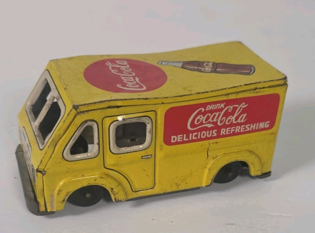 1960s Coca Cola Tin Friction Toy Delivery Truck - Japan