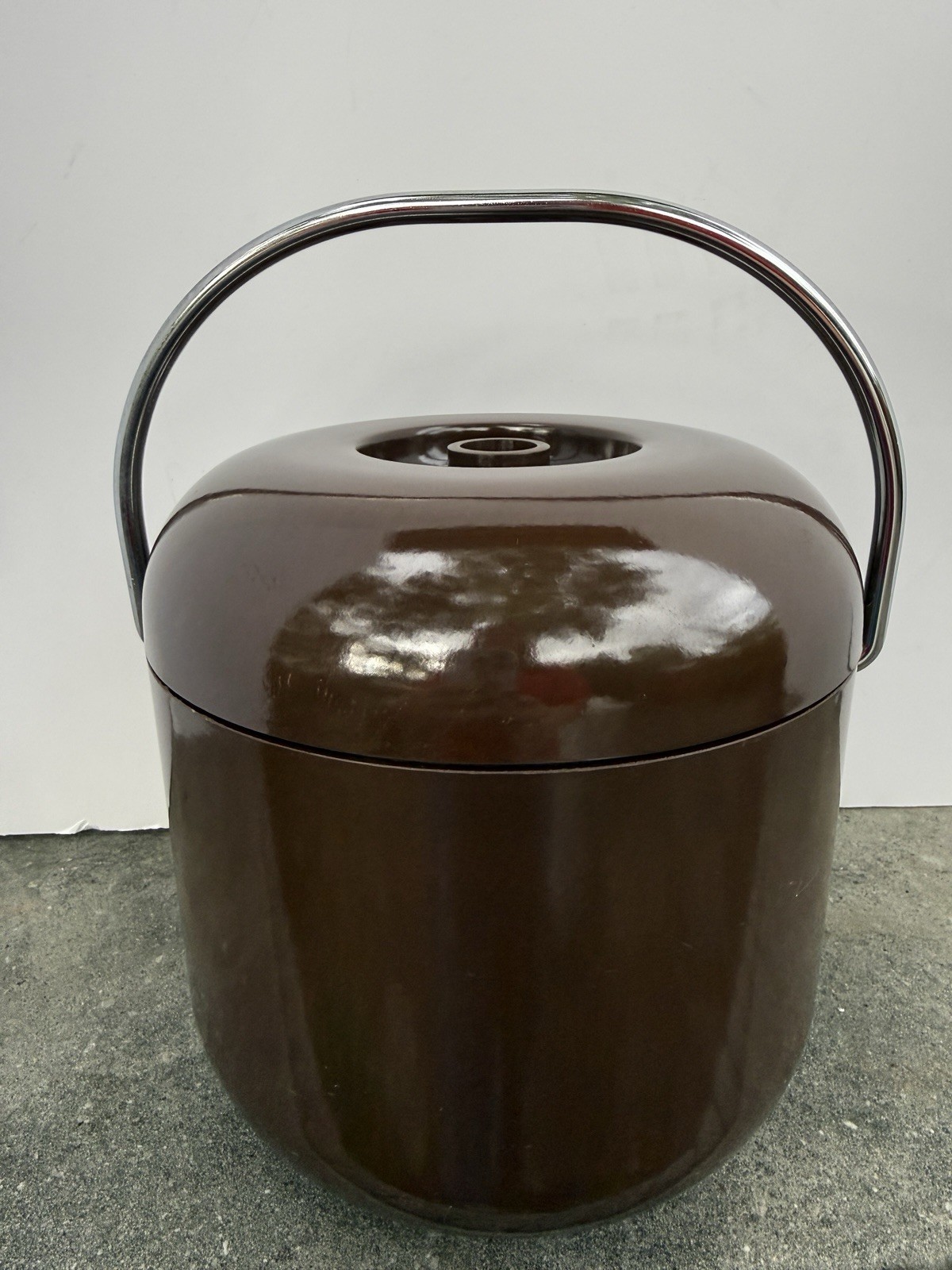Vintage 70s Italian BROWN Ice Bucket Ambrogio Pozzi Primaluna Collection