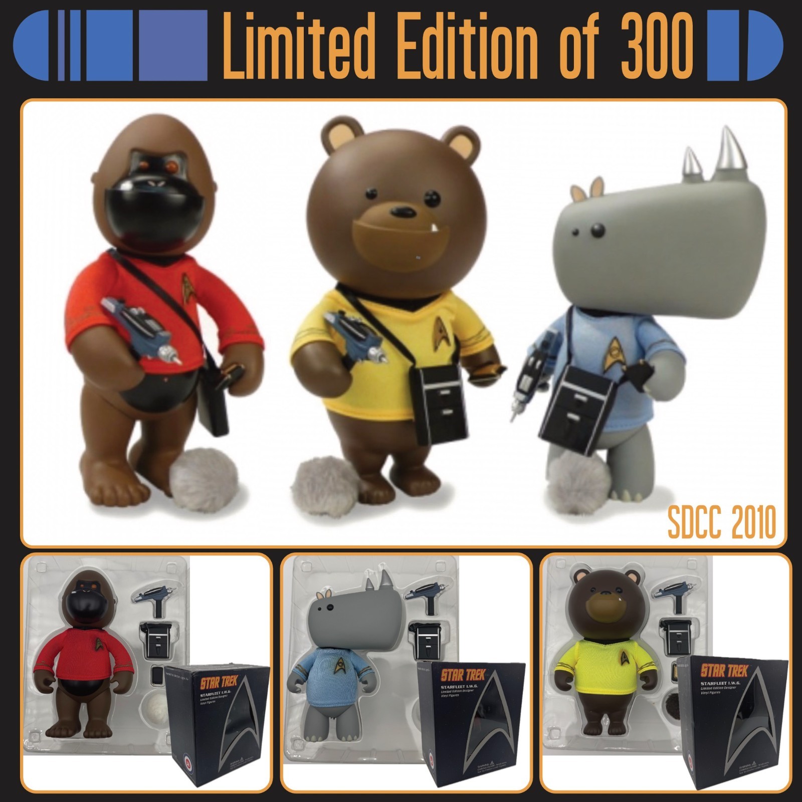 Rocket World IWG - Starfleet Star Trek SDCC 2010 Complete Set Limited to 300 ea.