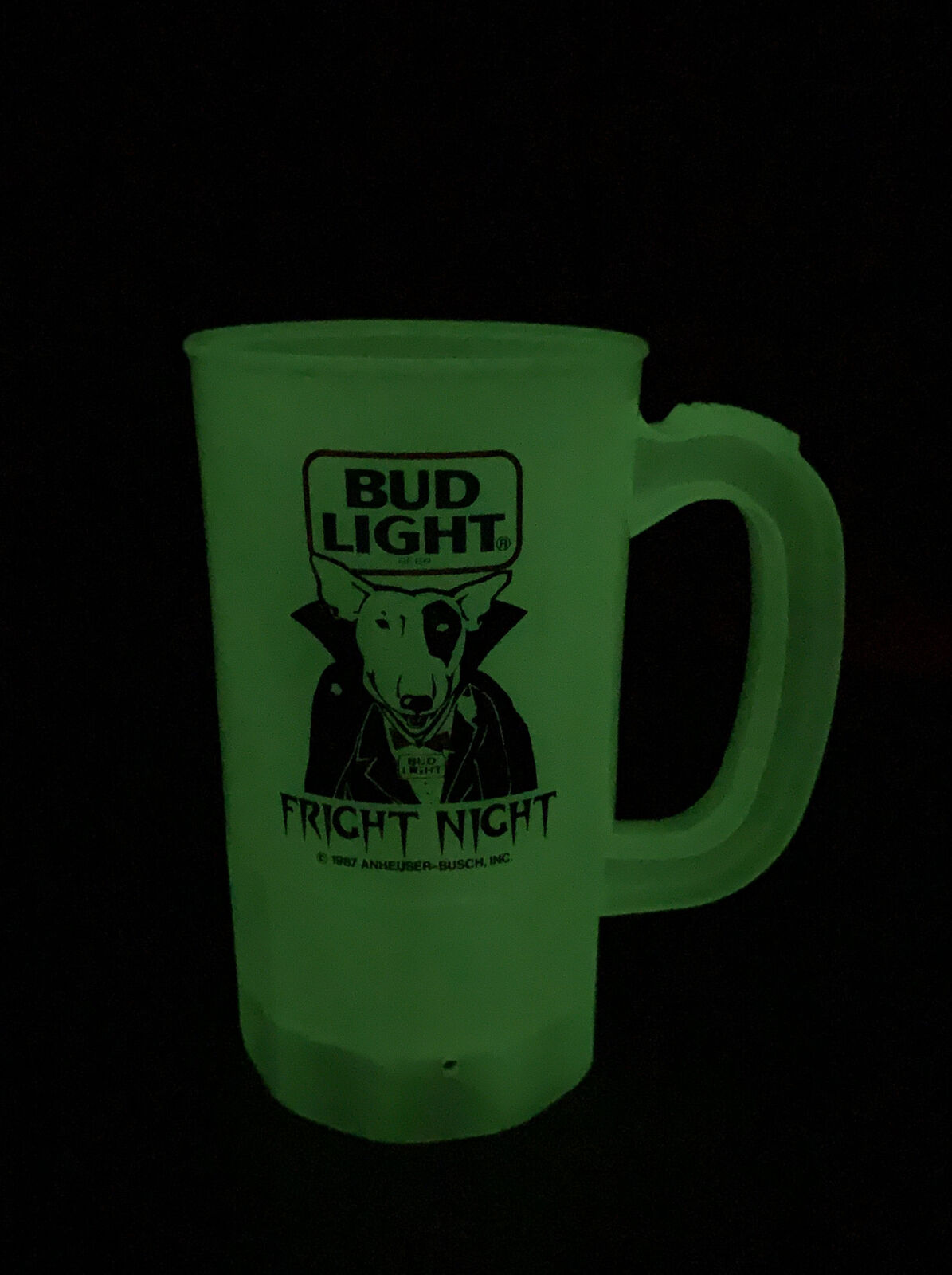Vintage 1987 Glow In The Dark Bud Mckenzie Bud Light Fright Night Cup