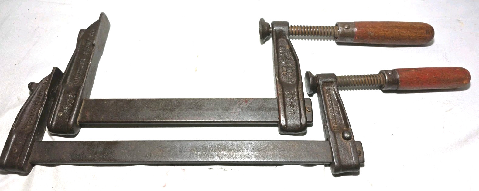 Pair of Vtg WETZLER CLAMP CO., NY, USA Sliding Bar Clamp 12\