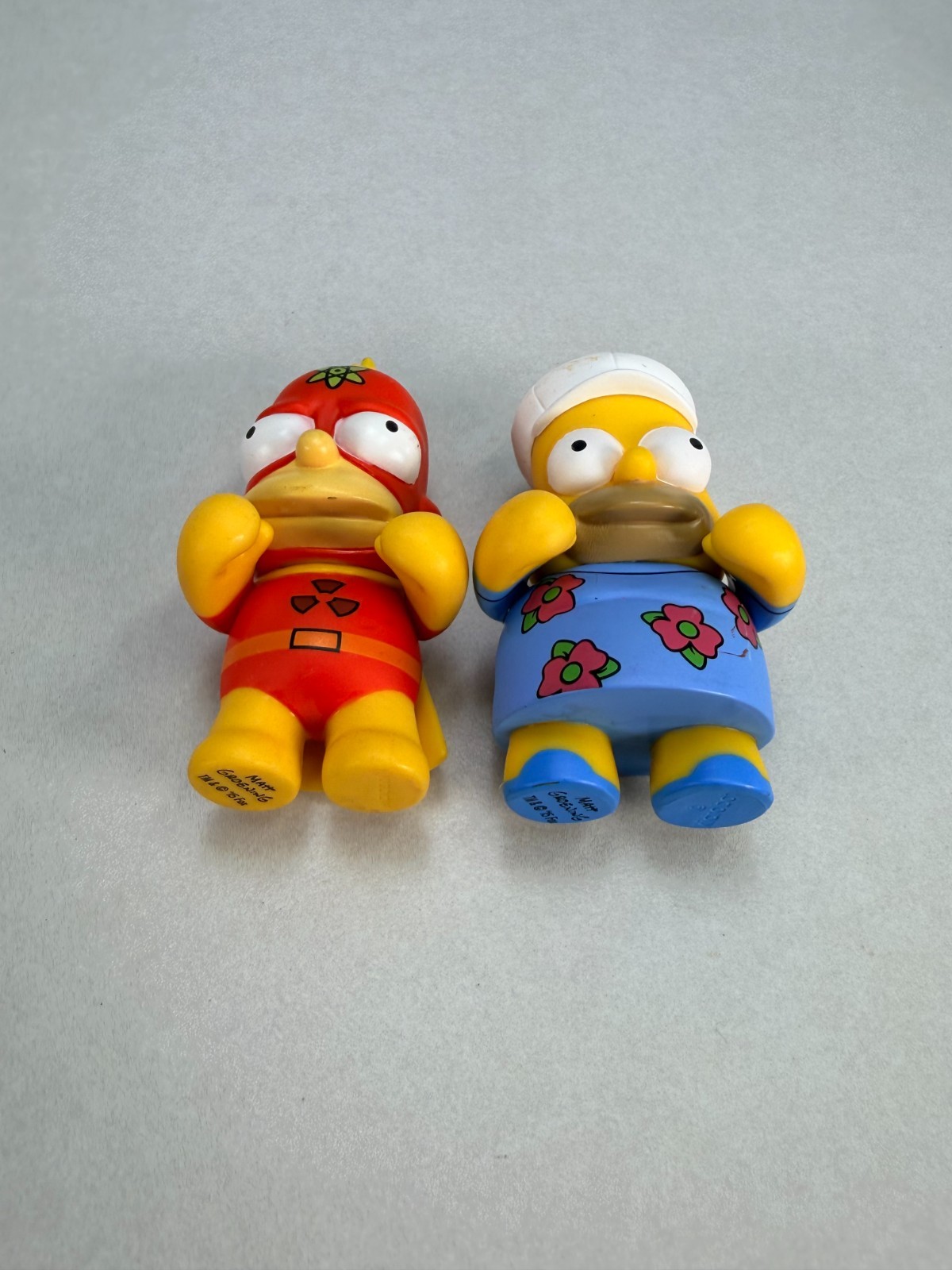 Vintage 1990s Simpsons Bart Homer Bath Toys Figures Collectible Set
