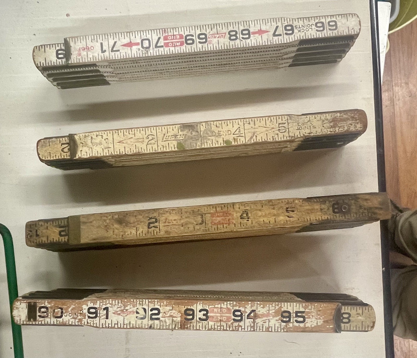 Vintage Lufkin Folding Ruler/Stick Ruler Lot of 4 Fast Shipping