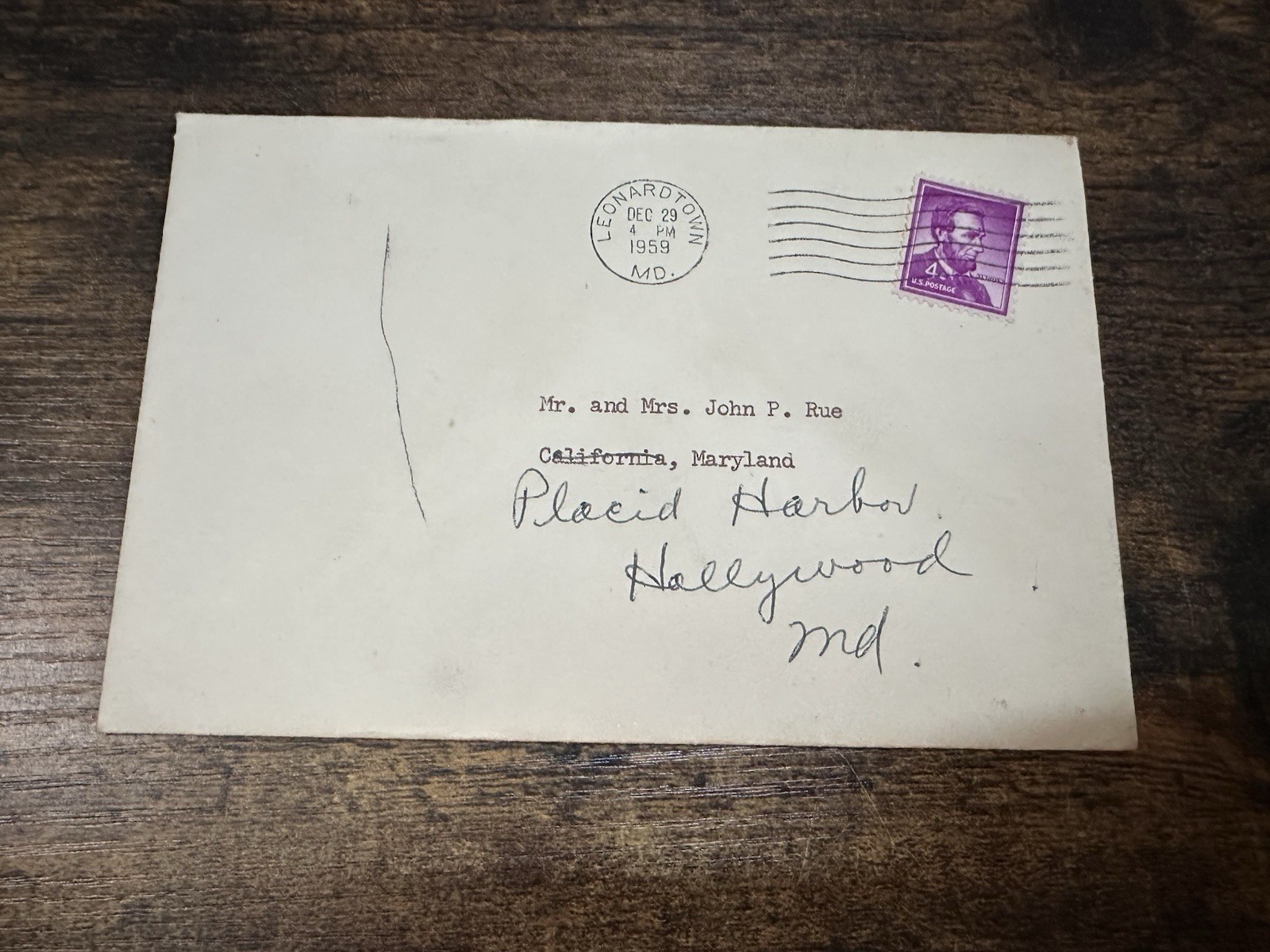 1959 First National Bank St Marys Letter Leonartown MD Signed Ephemera