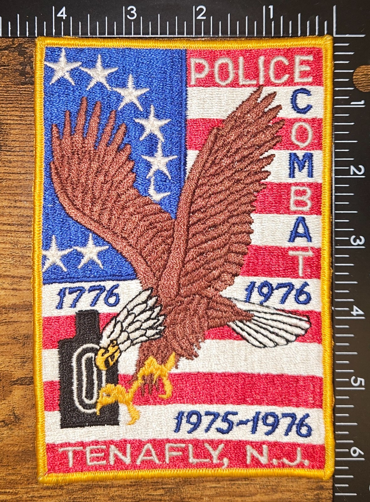 Tenafly New Jersey Police Combat Bicentennial 1776 1976 Police Patch New Jersey