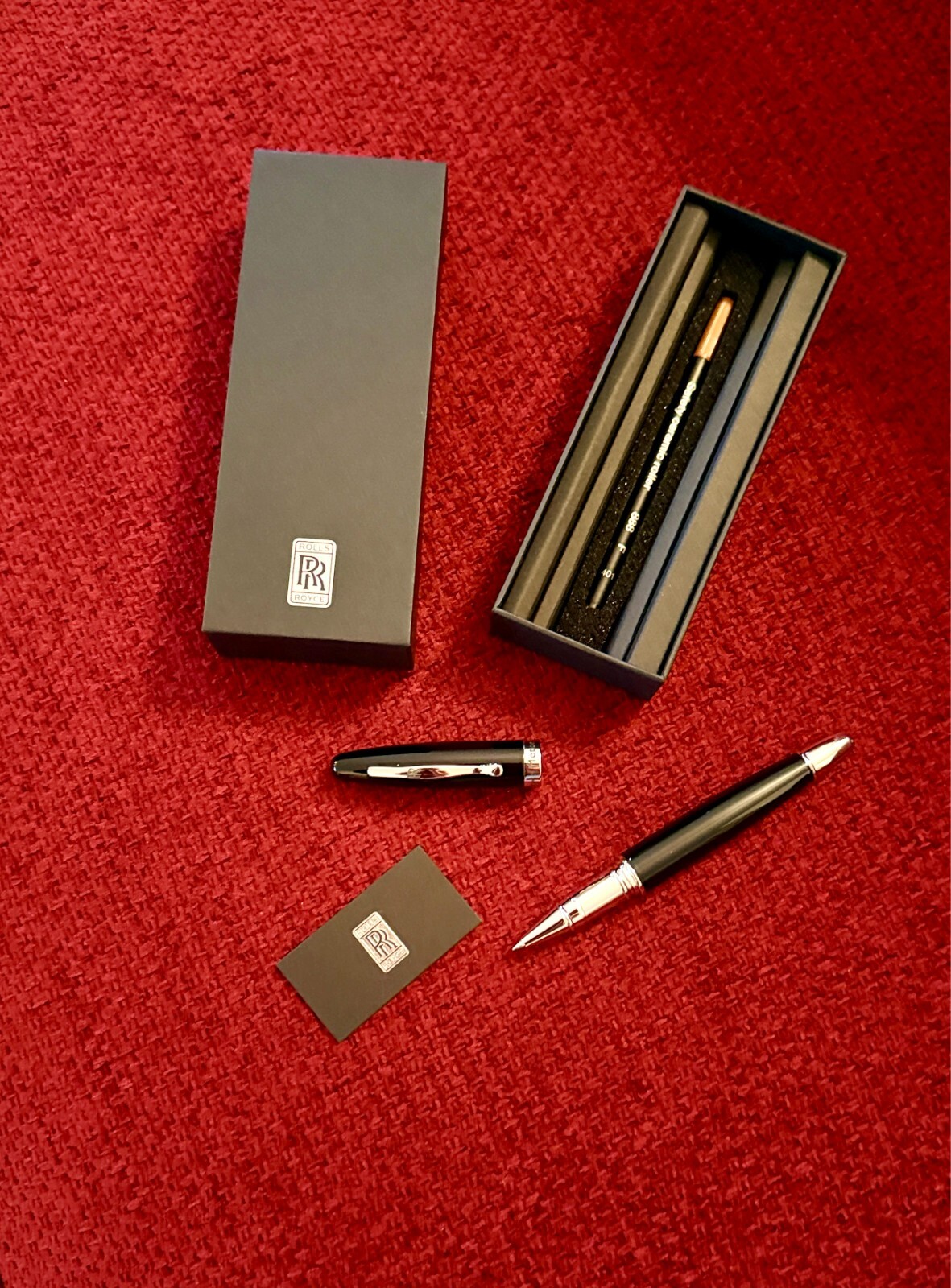 Rolls-Royce Steel Rollerball Pen New Boxed with Spare Refill Promotional Gift