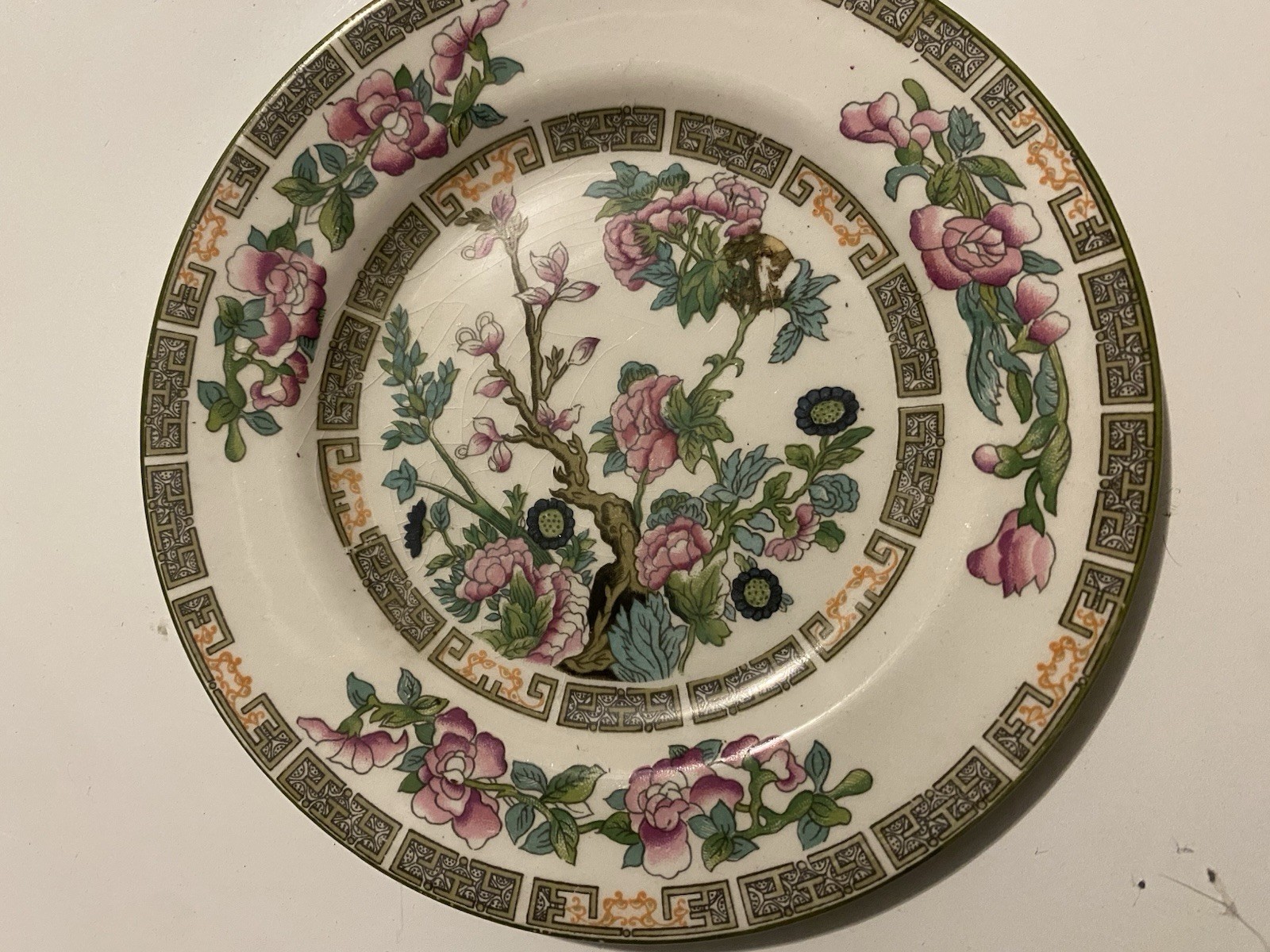 Antique Myott Imperial Semi Porcelain Indian Tree Plate