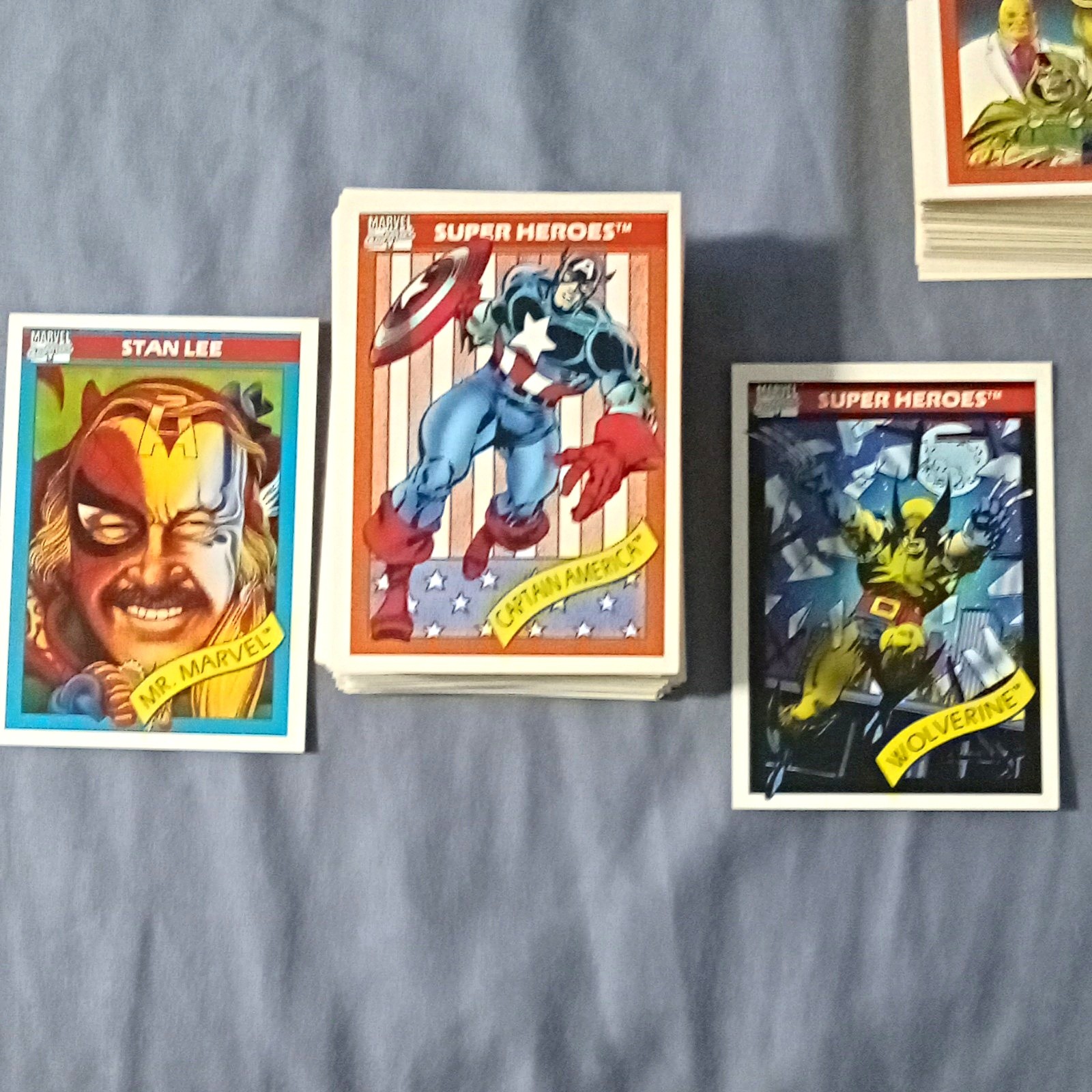 Impel 1990 Marvel Super Heroes/Villains/Famous Battles Card Lot (161) Stan l. NM Impel 1990 Marvel Super Heroes/Villains/Famous Battles Card Lot (161) Stan l. NM
