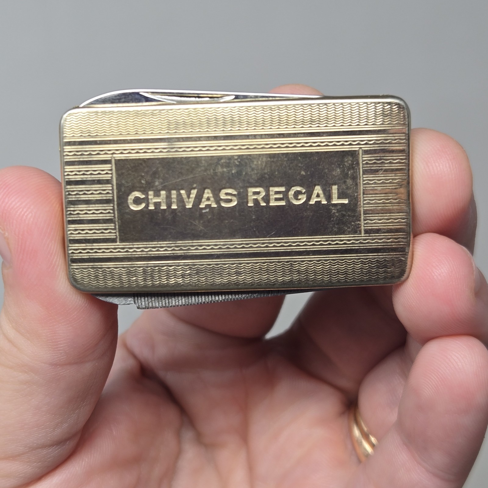 Vintage Chivas Regal Advertising Money Clip Gentlemans Knife