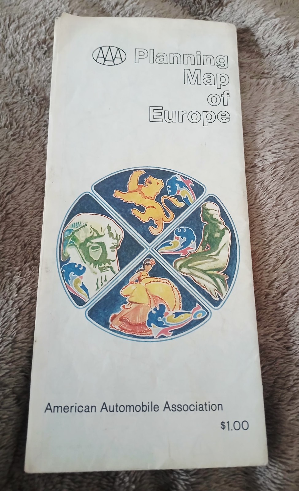 AAA Planning Map of Europe 70\'s - 80\'s Fold Out Brochure Travel European Vintage
