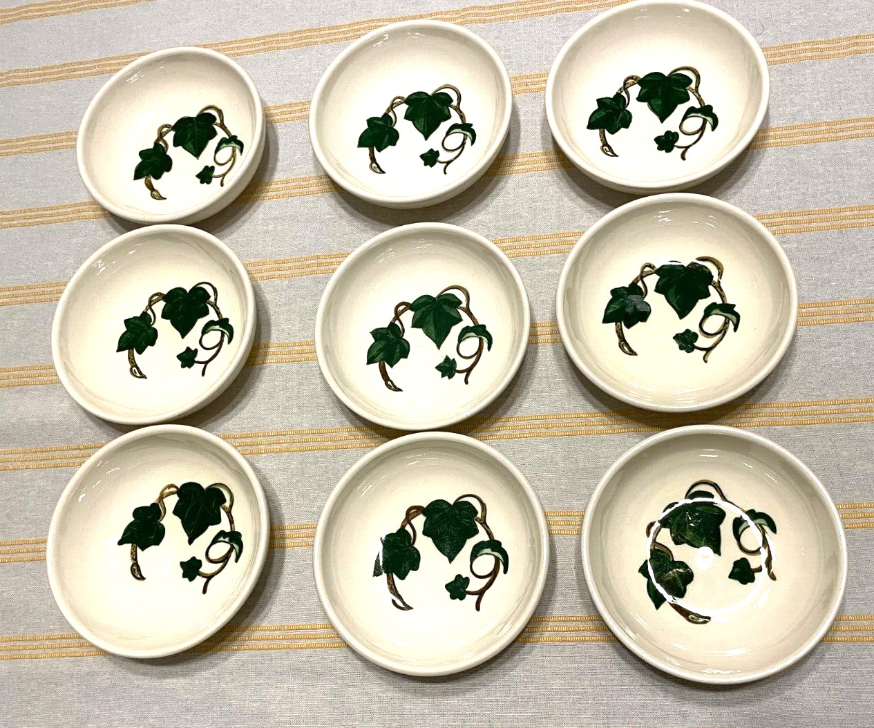 VTG Metlox Poppytrail California Ivy Soup Cereal Dessert Bowls 5.5\ VTG Metlox Poppytrail California Ivy Soup Cereal Dessert Bowls 5.5\