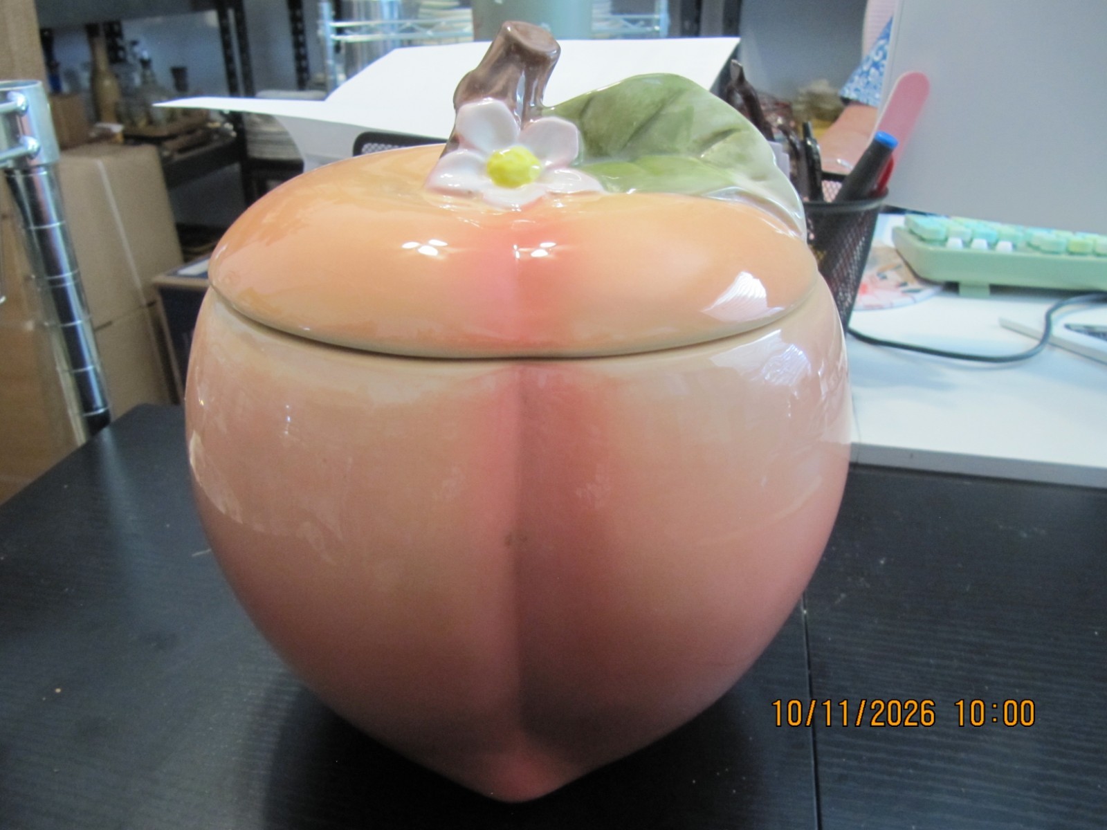 Ceramic Peach Cookie Jar from The Spring Shop Hobby Lobby