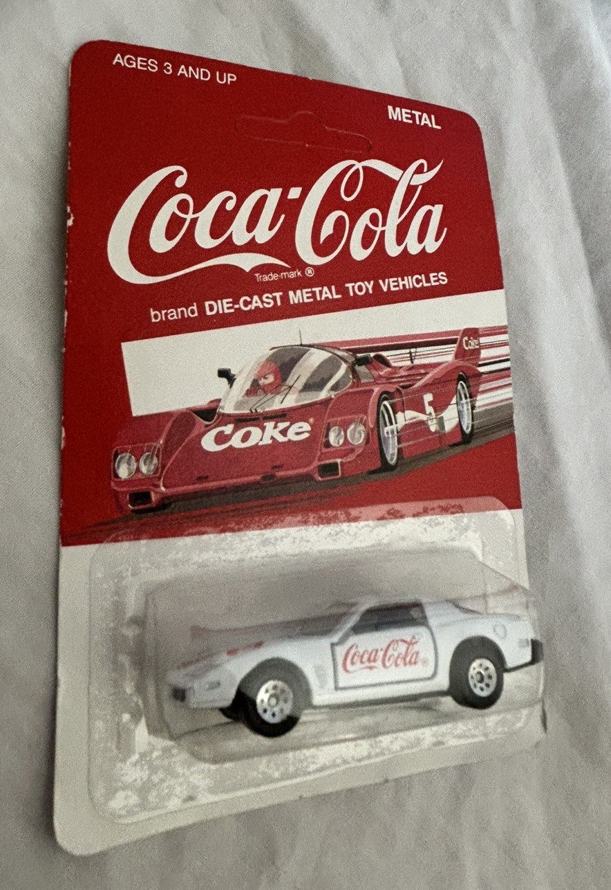 1988 Coca-Cola Die-Cast Metal Toy Car White Coke #2 Team Turbo NIB Hartoy