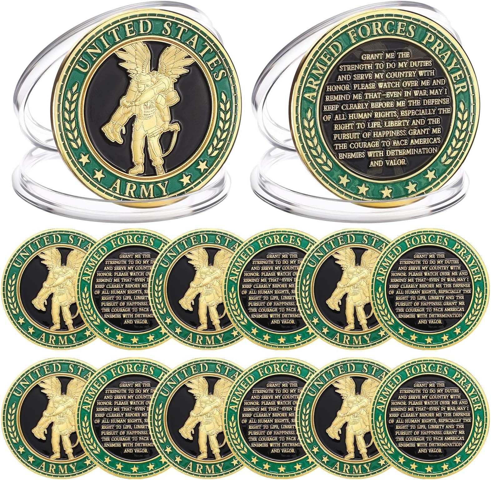 Landical 12 Pieces Army Challenge Coins Thank You for Your Service Veterans G...