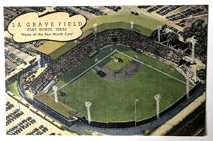 VTG 1949 FORTH WORTH TX Postcard LA GRAVE FIELD HOME OF FT WORTH CATS Mint RARE