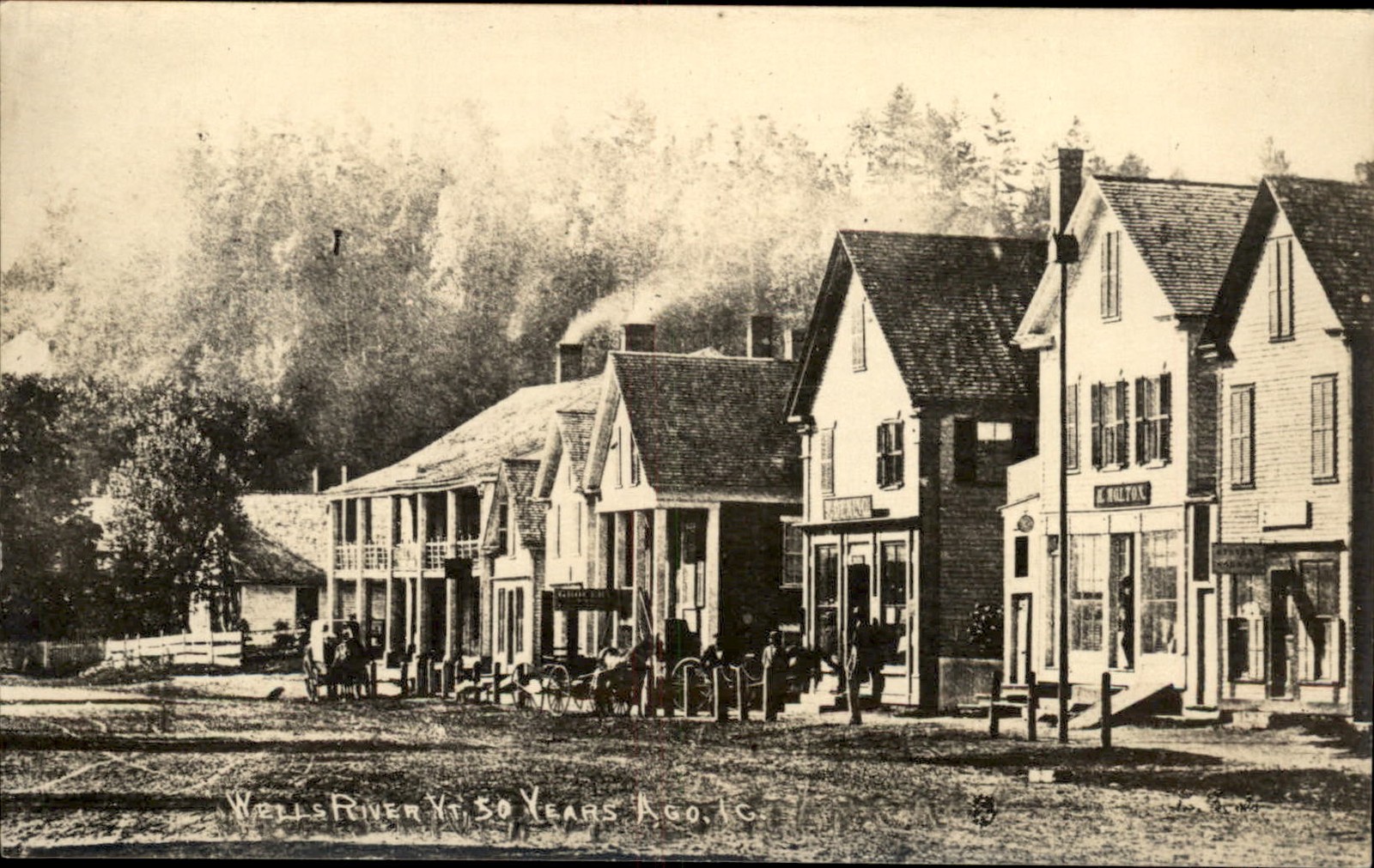 Wells River VT Street Scene c1900s-10s Real Photo Vintage Postcard bhn