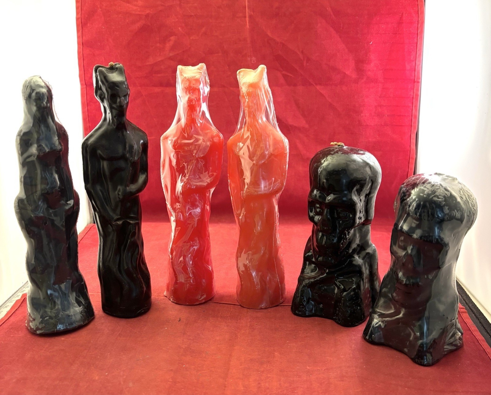 Vintage Halloween Candle LOT of 6 - Devils, Nude Woman, Skulls -  All Unused