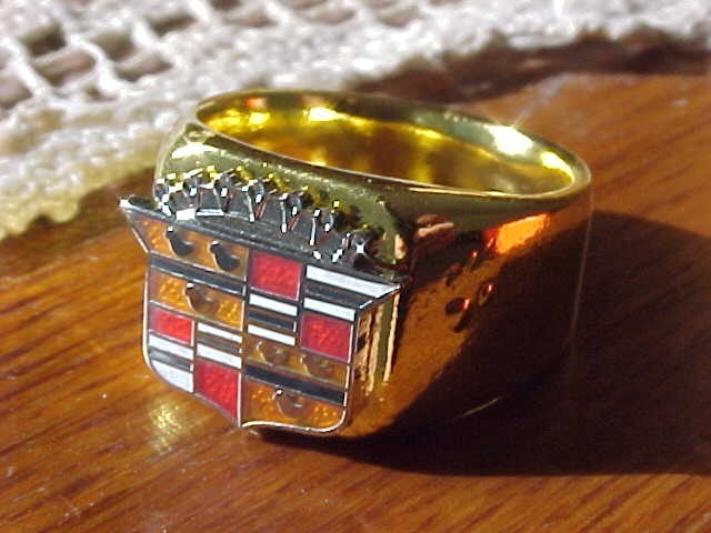 1950s Cadillac Crest Logo Gold Chrome Ring #10 NOS Hi-Quality Class Unique 1950s Cadillac Crest Logo Gold Chrome Ring #10 NOS Hi-Quality Class Unique