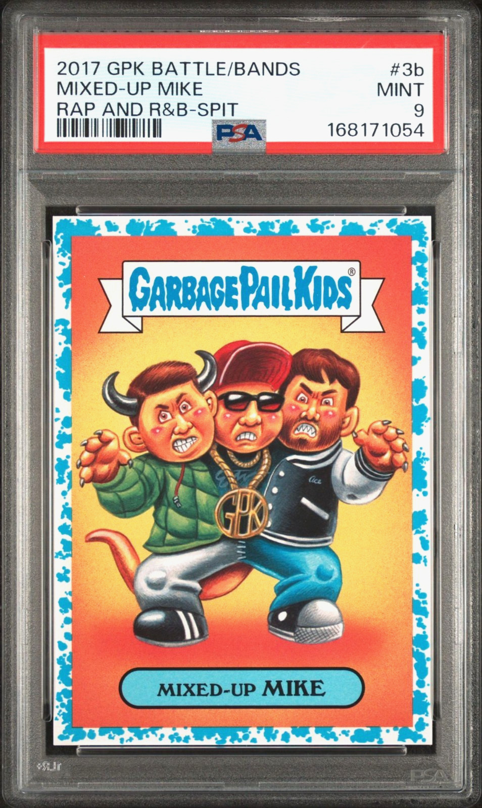 Garbage Pail Kids Battle Bands MIXED-UP MIKE 3b SPIT BLUE PSA 9 Beastie Boys