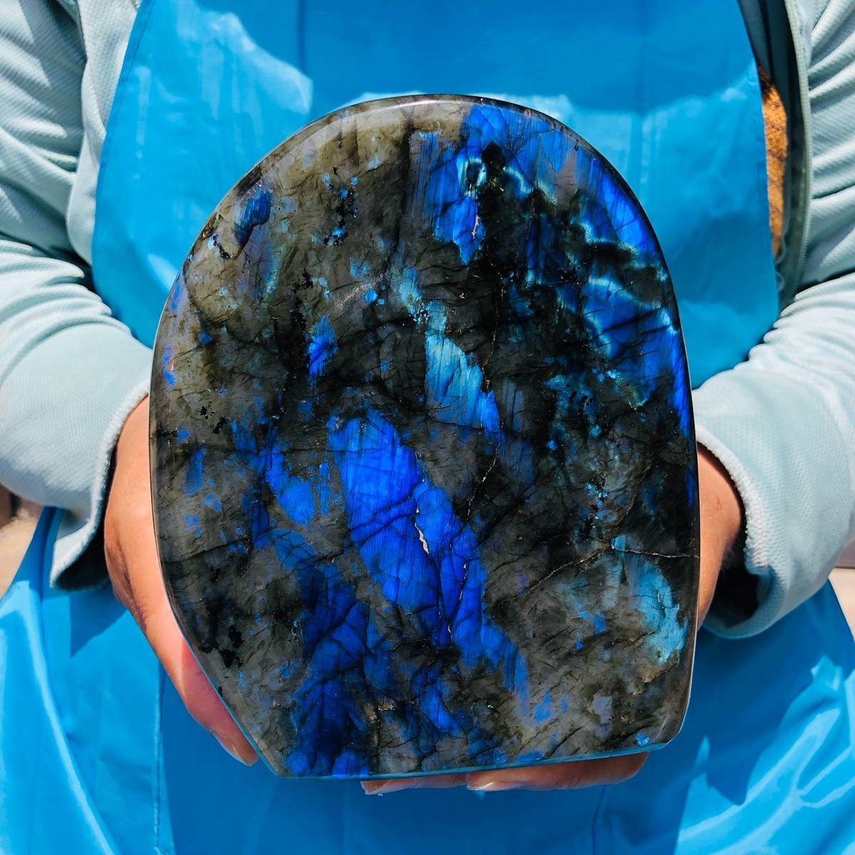 4.33 LB Natural Gorgeous Labradorite Quartz Crystal Specimen Healing  5733