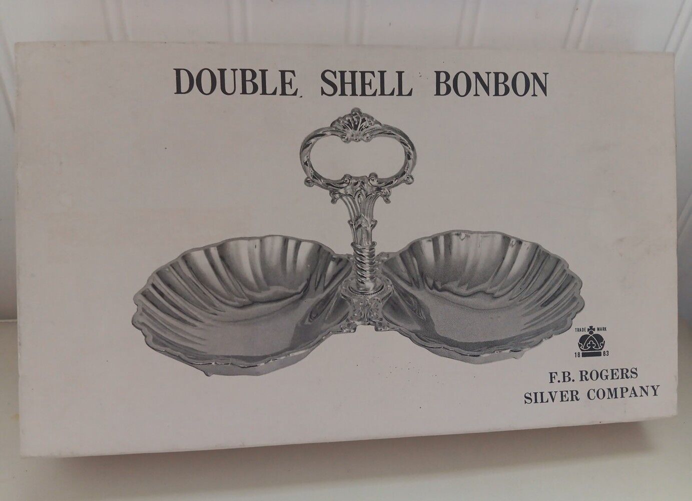 FB ROGERS SILVER Double Shell Bonbon F-922 Dish Tray Decor Japan Vintage