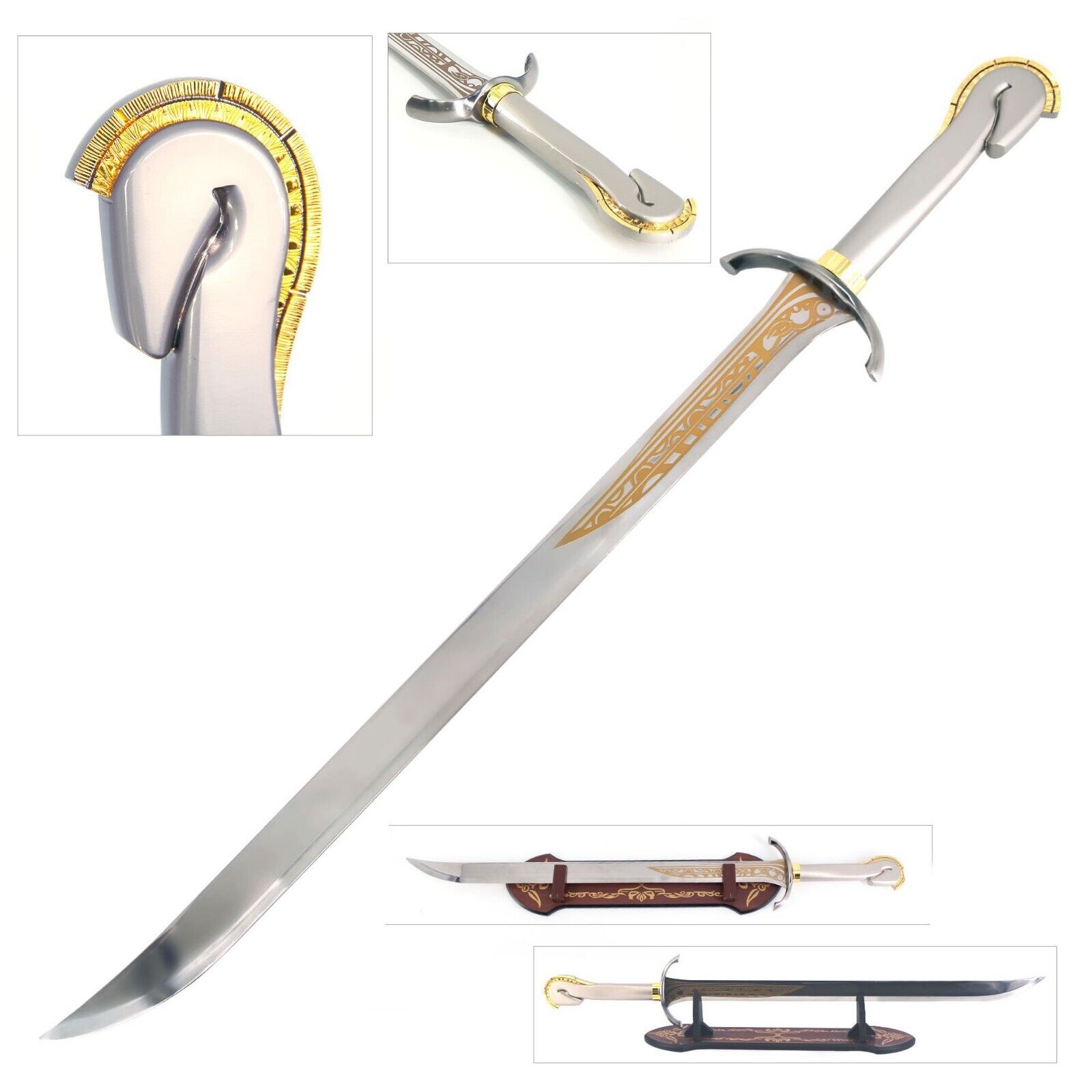 Medieval European Sword Stainless Steel Blade with Horse Pommel