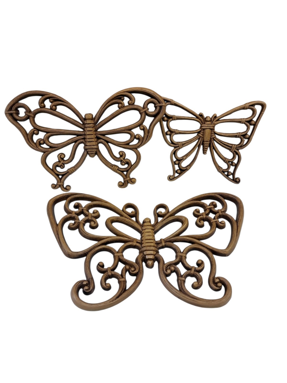 Homco Set of 3 Graduated Vintage Butterflies Wall Hangings Made in USA