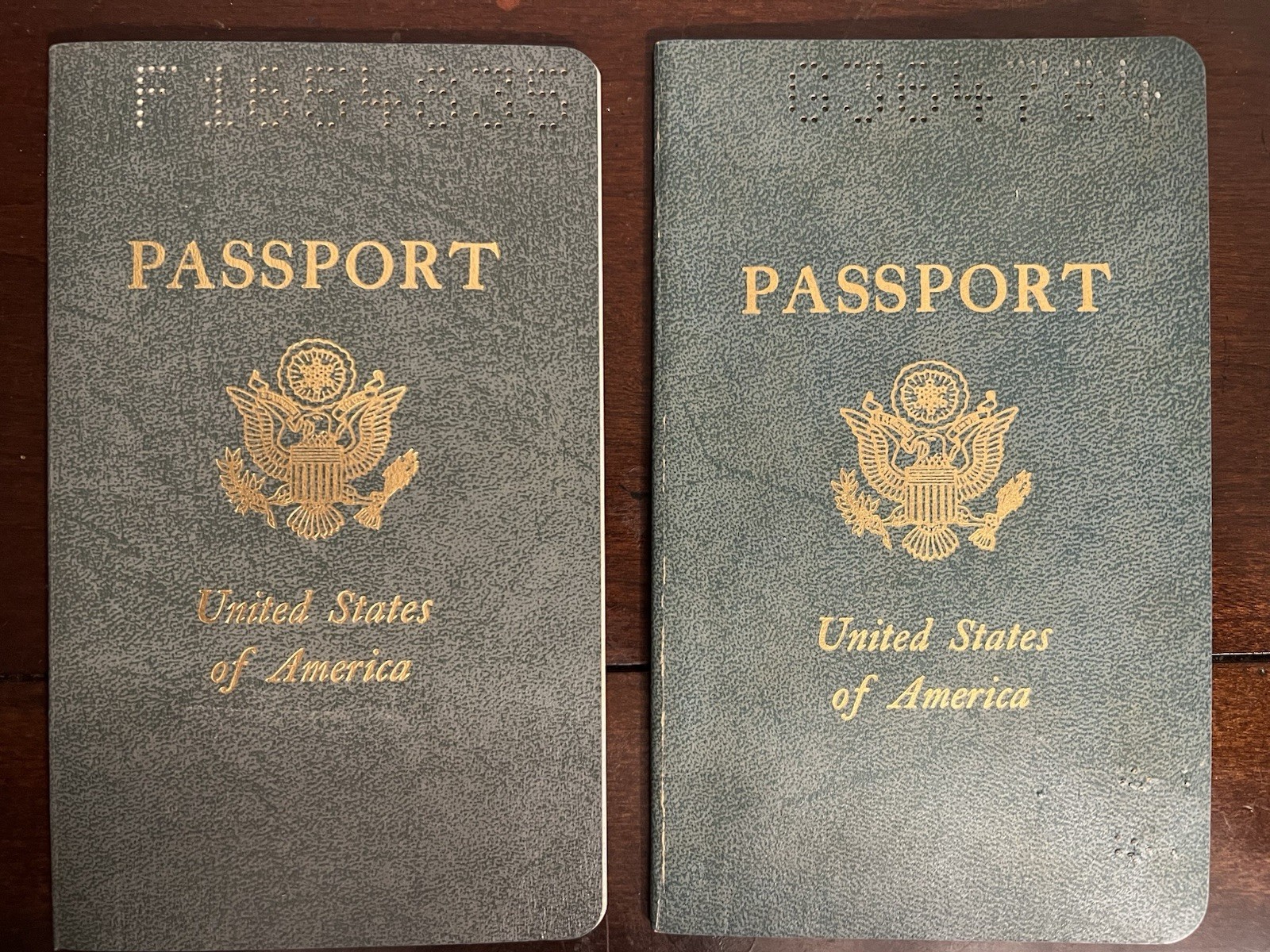 Two Vintage Expired Cold War Era USA Passports/Travel Document Issued 1966, 1975