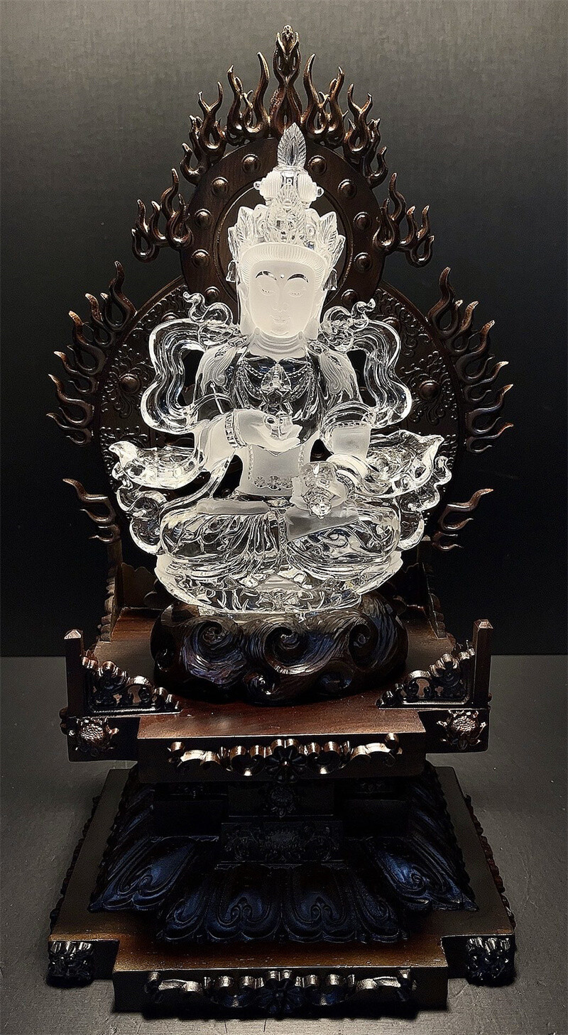 1.94LB Top Natural Clear Quartz Skull Carved Healing Crystals Buddha Reiki gem