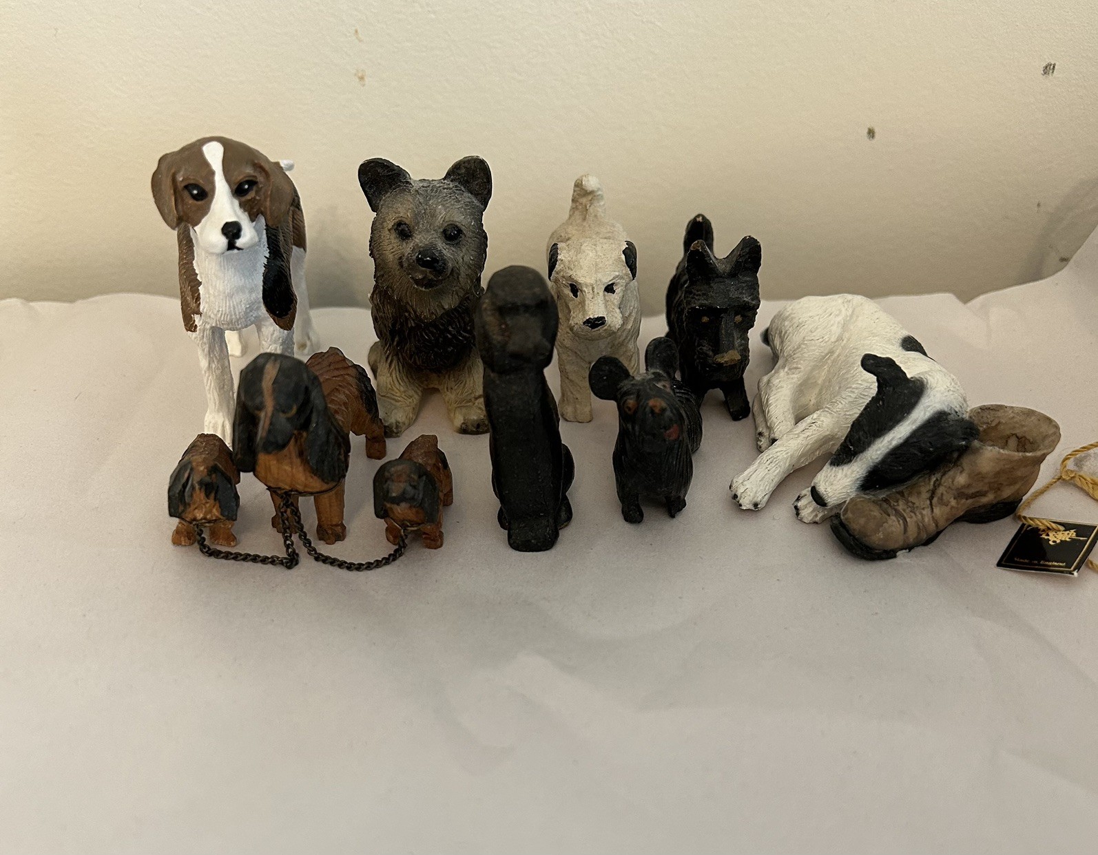 Vintage Dog Figurines Lot of 8 Various Breeds Small Size Miniature