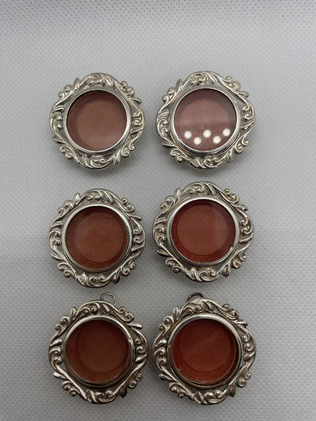 Vintage Antique Catholic Relics Reliquary Empty Pendants lot of 6